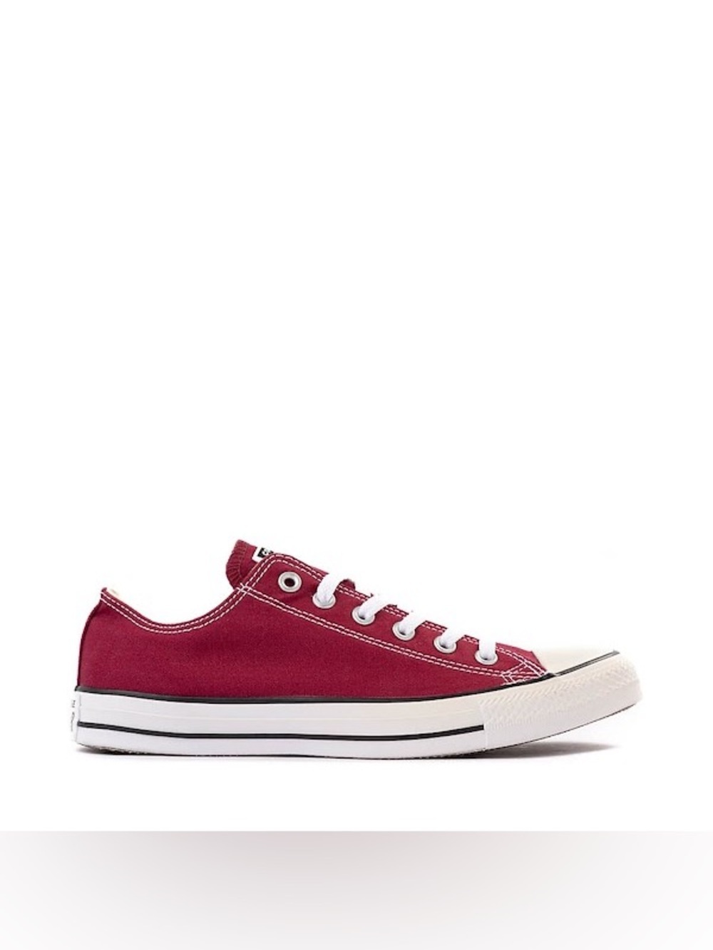 Converse Low-Top Canvas Sneakers - Burgundy & White